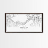 Madison City Map, Wisconsin Map, Map Art, Modern Art, Wall Art, Canvas Art, Unique Gifts, Large Wall Art, College Décor, Room Décor, Prints