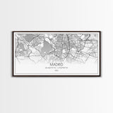 Madrid City Map, Spain Map, Map Art, Modern Art, Wall Art, Canvas Art, Europe Wall Art, Girl Room Décor, Mens Gift, Preppy Wall Art, Office