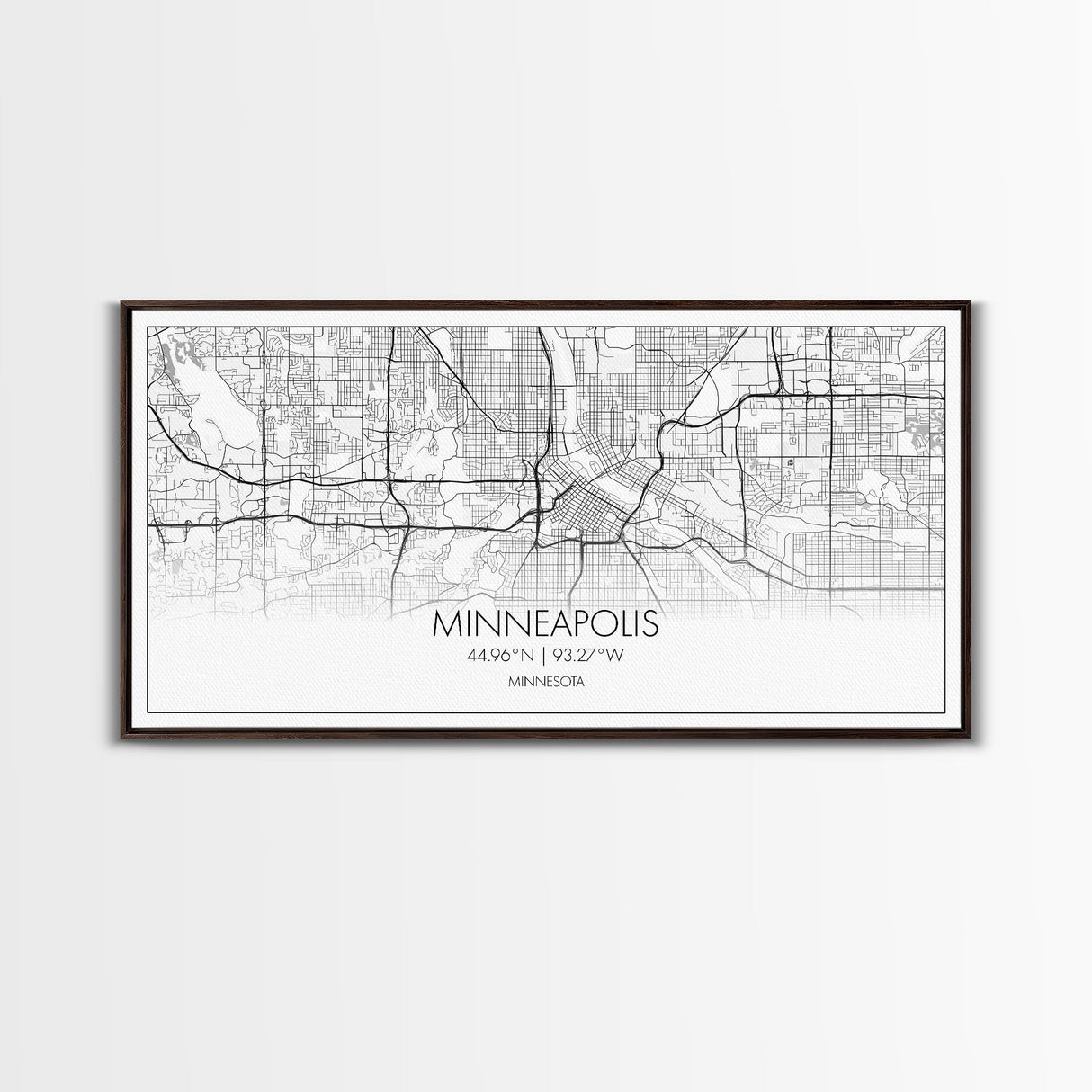 Minneapolis City Map, Minnesota Map, Map Art, Minimalist Wall Art, Wall Art, Canvas Art, Dorm Room Décor, Home Décor Wall Art, Gift For Dad