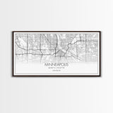 Minneapolis City Map, Minnesota Map, Map Art, Minimalist Wall Art, Wall Art, Canvas Art, Dorm Room Décor, Home Décor Wall Art, Gift For Dad
