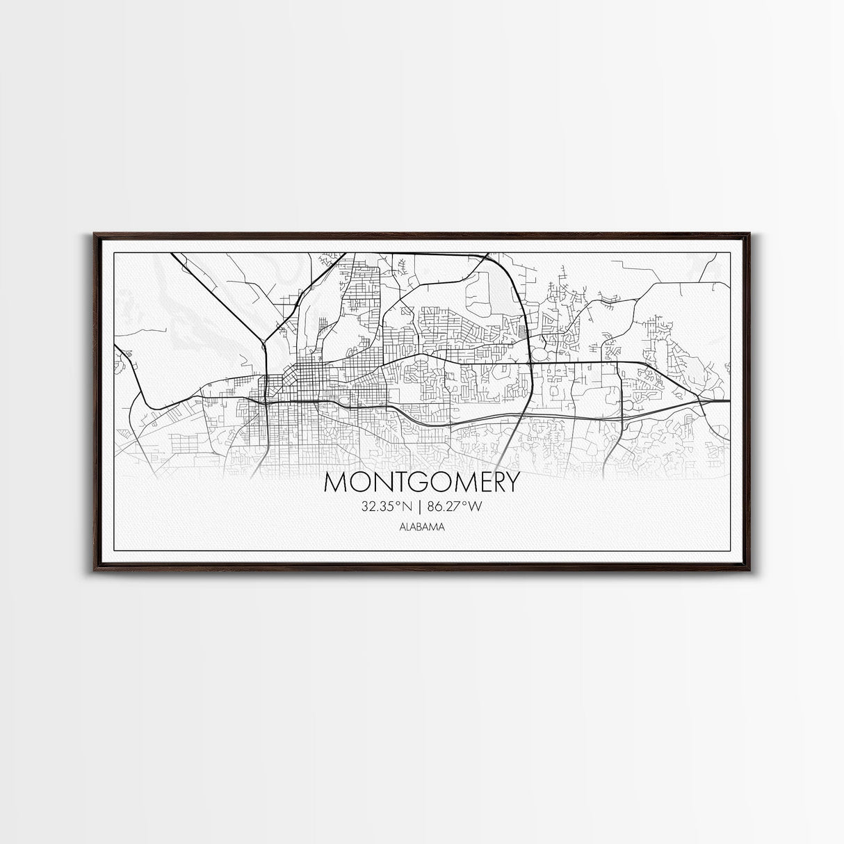 Montgomery City Map, Alabama Map, Map Art, Minimalist Wall Art, Wall Art, Canvas Art, Farmhouse Wall Art, Girlfriend Gift, Teen Room, Office