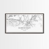 Moreno Valley City Map, California Map, Map Art, Minimalist Wall Art, Wall Art, Canvas Art, Horizontal Print, PHD Graduation Gift, Office
