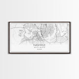 Nashville City Map, Tennessee Map, Map Art, Minimalist Wall Art, Wall Art, Canvas Art, Music Lover Gift, Country Décor, Landscape Wall Art