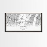 Newark City Map, New Jersey Art, Map Print, Minimalist Wall Art, Wall Art, Canvas Art, Travel Wall Art, Friend Gift, Teen Birthday Gift