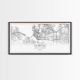 Norfolk City Map, Virginia Art, Map Print, Minimalist Wall Art, Wall Art, Canvas Art, Cabin Wall Art, Southern Wall Décor, Unique Wall Art