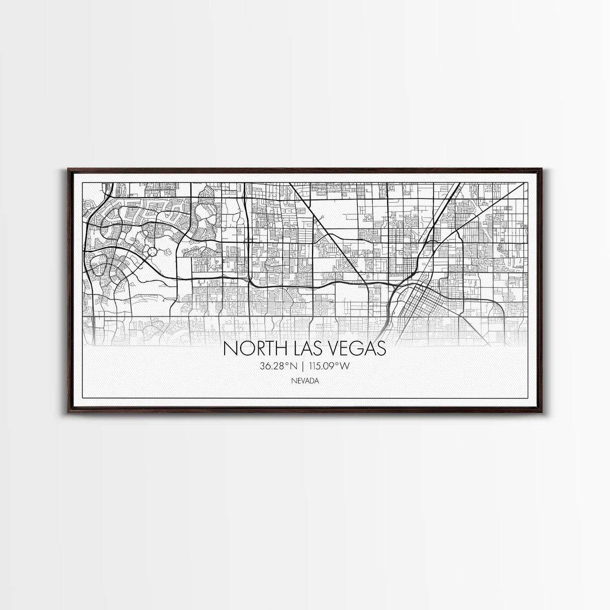 North Las Vegas City Map, Nevada Art, Map Print, Minimalist Wall Art, Wall Art, Canvas Art, Gamer Room Décor, Teacher Gift, Teen Boy Décor