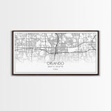 Orlando City Map, Florida Art, Map Print, Minimalist Wall Art, Wall Art, Canvas Art, New Homeowner Gift, Gaming Wall Décor, Wall Hanging