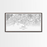 Oslo City Map, Norway Art, Map Print, Minimalist Wall Art, Wall Art, Canvas Art, Travel Wall Art, Hiking Gift, European Wall Art, Office Art