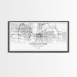 Overland Park City Map, Kansas Art, Map Print, Minimalist Wall Art, Wall Art, Canvas Art, Gift For Realtor, Boho Wall Hanging, Southern Art