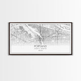 Portland City Map, Oregon Art, Map Print, Minimalist Wall Art, Wall Art, Canvas Art, New Home Gift, Gaming Wall Décor, Man Cave Art, Prints