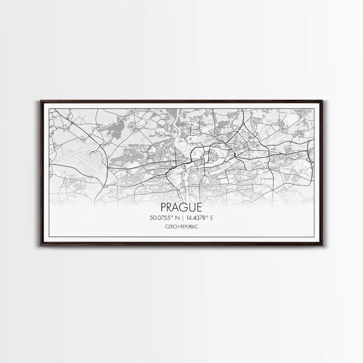 Prague City Map, Czech Republic Art, Map Print, Minimalist Wall Art, Wall Art, Canvas Art, First Home Gift, Indie Room Décor, Military Décor