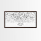 Prague City Map, Czech Republic Art, Map Print, Minimalist Wall Art, Wall Art, Canvas Art, First Home Gift, Indie Room Décor, Military Décor