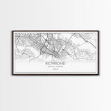Richmond City Map, Virginia Art, Map Print, Minimalist Wall Art, Wall Art, Canvas Art, Best Gifts For Him, Wall Décor Prints, Horizontal Art