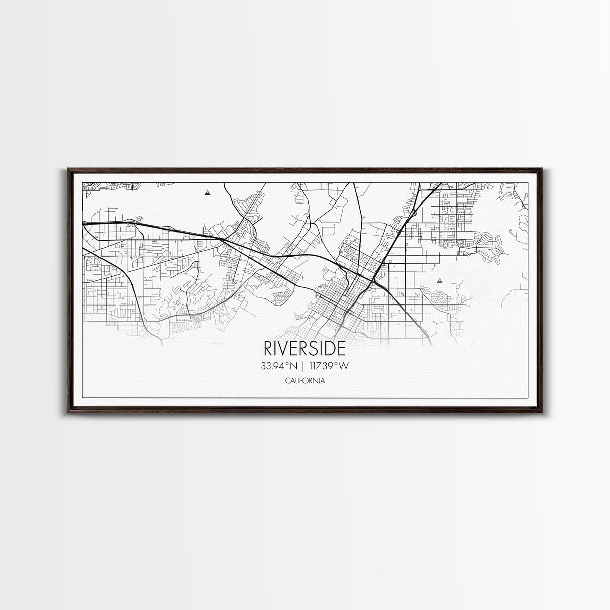 Riverside City Map, California Art, Map Print, Minimalist Wall Art, Wall Art, Canvas Art, Dorm Room Décor, Gift For Husband, Cabin Wall Art