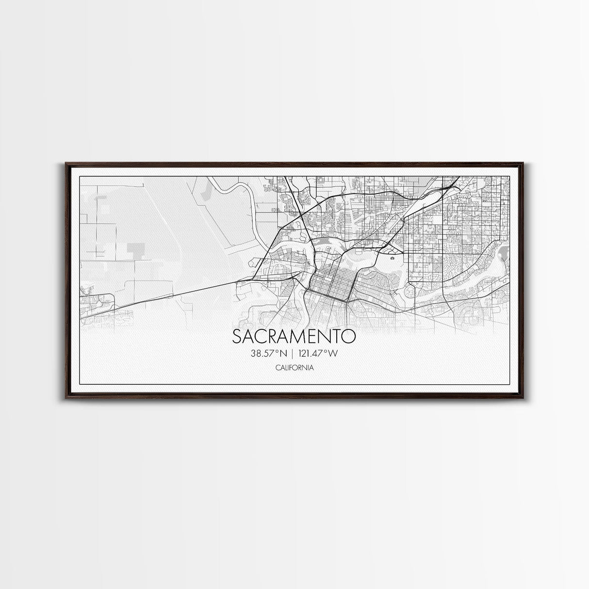 Sacramento City Map, California Art, Map Print, Minimalist Wall Art, Wall Art, Canvas Art, Large Wall Art, Room Décor, Office Prints