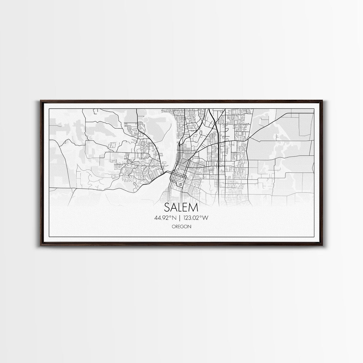 Salem City Map, Oregon Art, Map Print, Minimalist Wall Art, Wall Art, Canvas Art, Country Home Wall Art, Office Décor, First Home Gift