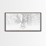 Salem City Map, Oregon Art, Map Print, Minimalist Wall Art, Wall Art, Canvas Art, Country Home Wall Art, Office Décor, First Home Gift