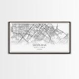 Santa Ana City Map, California Art, Map Print, Modern Wall Art, Wall Art, Canvas Art, House Wall Art, Over Bed Wall Décor, Gift For The Home