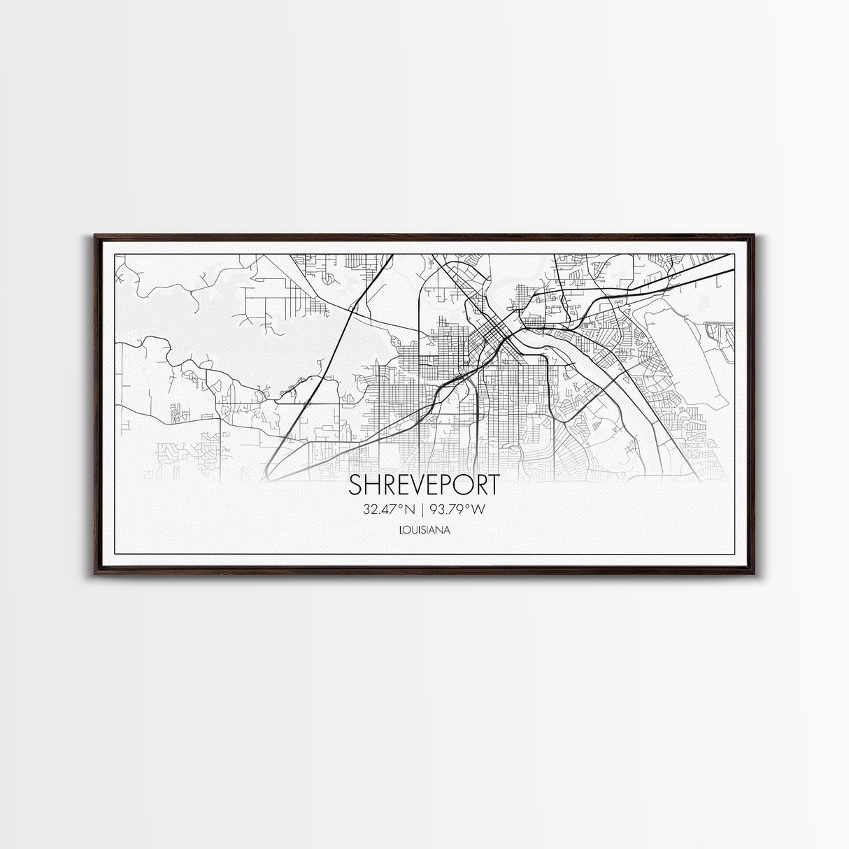 Shreveport City Map, Louisiana Art, Map Print, Modern Wall Art, Wall Art, Canvas Art, Dining Room Décor, Boho Wall Art, Congratulations Gift