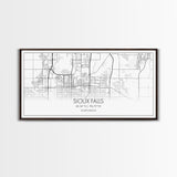 Sioux Falls City Map, South Dakota Art, Map Print, Modern Wall Art, Wall Art, Canvas Art, Large Wall Art, Unique Wall Décor, Office Prints