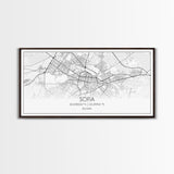 Sofia City Map, Bulgaria Art, Map Print, Modern Wall Art, Wall Art, Canvas Art, European Wall Art, First Home Gift, Boys Bedroom Décor