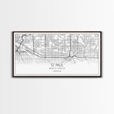 St Paul City Map, Minnesota Art, Map Print, Modern Wall Art, Wall Art, Canvas Art, Bedroom Teen Girl Art, Newlywed Gift, College Dorm Décor