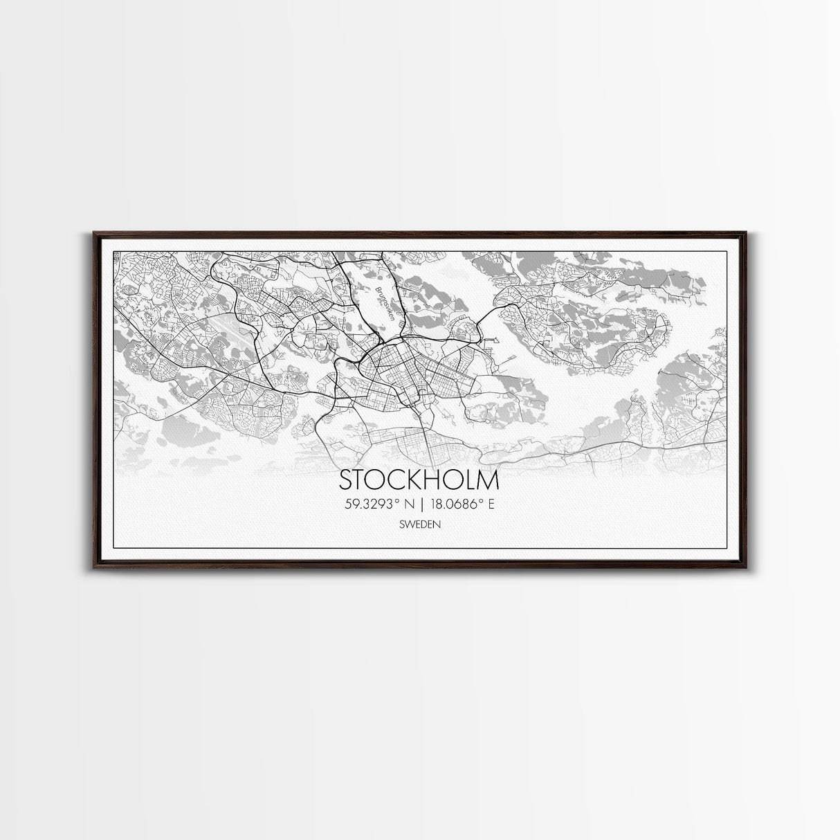 Stockholm City Map, Sweden Art, Map Print, Modern Wall Art, Wall Art, Canvas Art, Landscape Art Print, Gift For Family, Over Bed Wall Décor