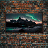 Northern Lights Fine Art Canvas Print, Aurora Wall Art , Landscape Print, Aurora Painting, Aurora Borealis Poster