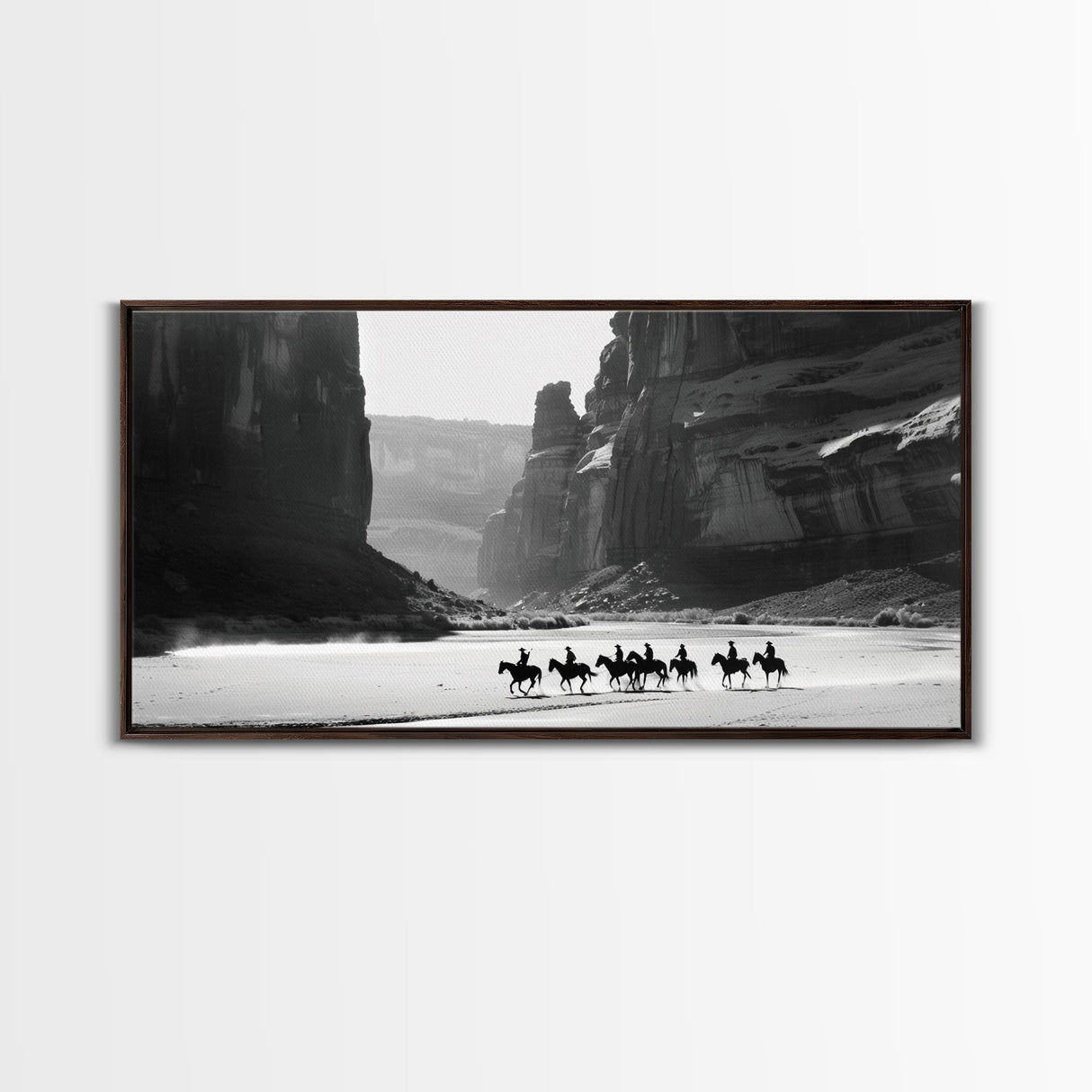 Horse Riders in Monument Valley, Stunning Framed Canvas Print for Living Room Wall Art, Bedroom Decor, Home Decor