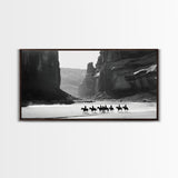 Horse Riders in Monument Valley, Stunning Framed Canvas Print for Living Room Wall Art, Bedroom Decor, Home Decor