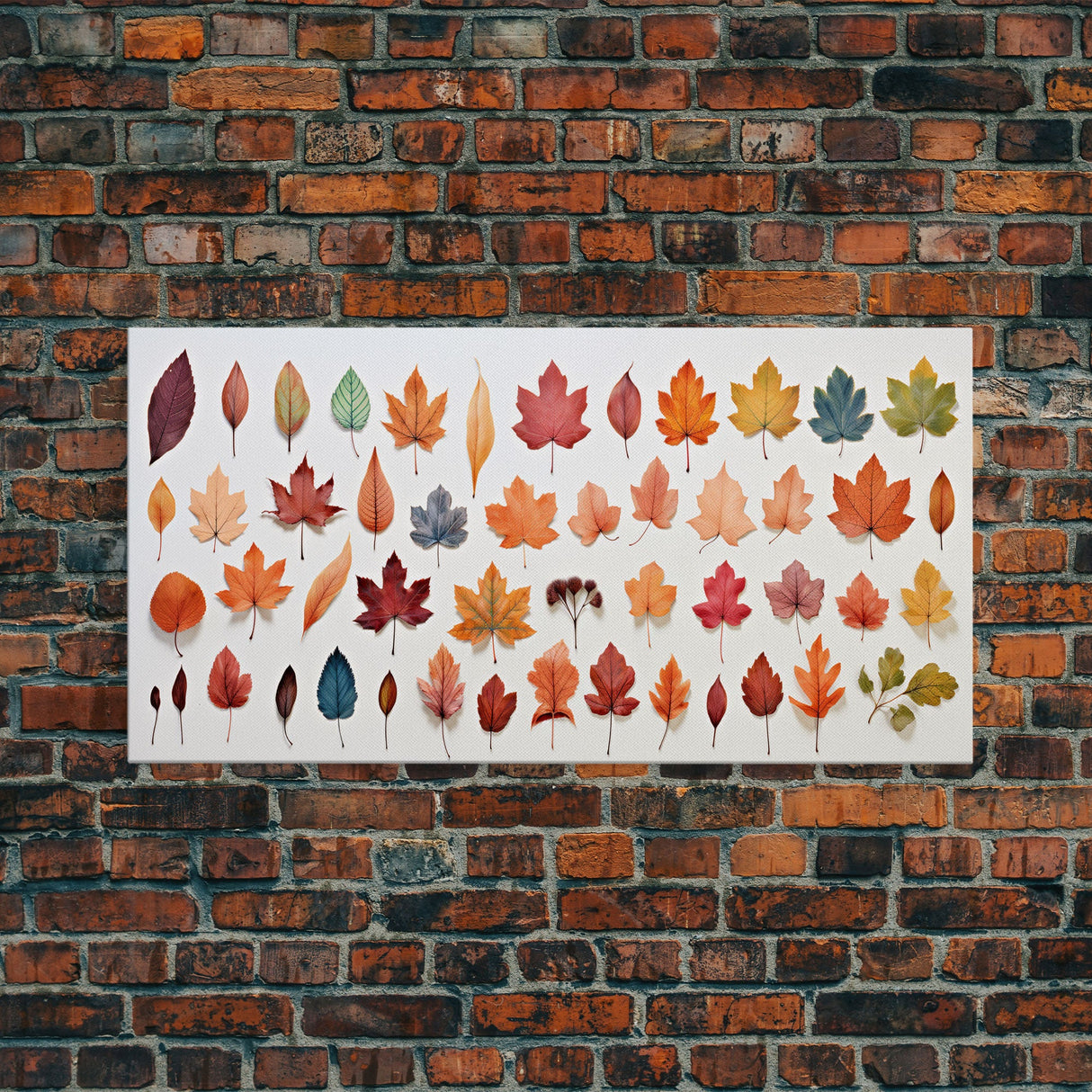 Fall Leaves Photography Study, Framed Canvas Print, Fall Decor, Autumn Decor, Fall Centerpiece, Seasonal Art, Fall Centerpiece