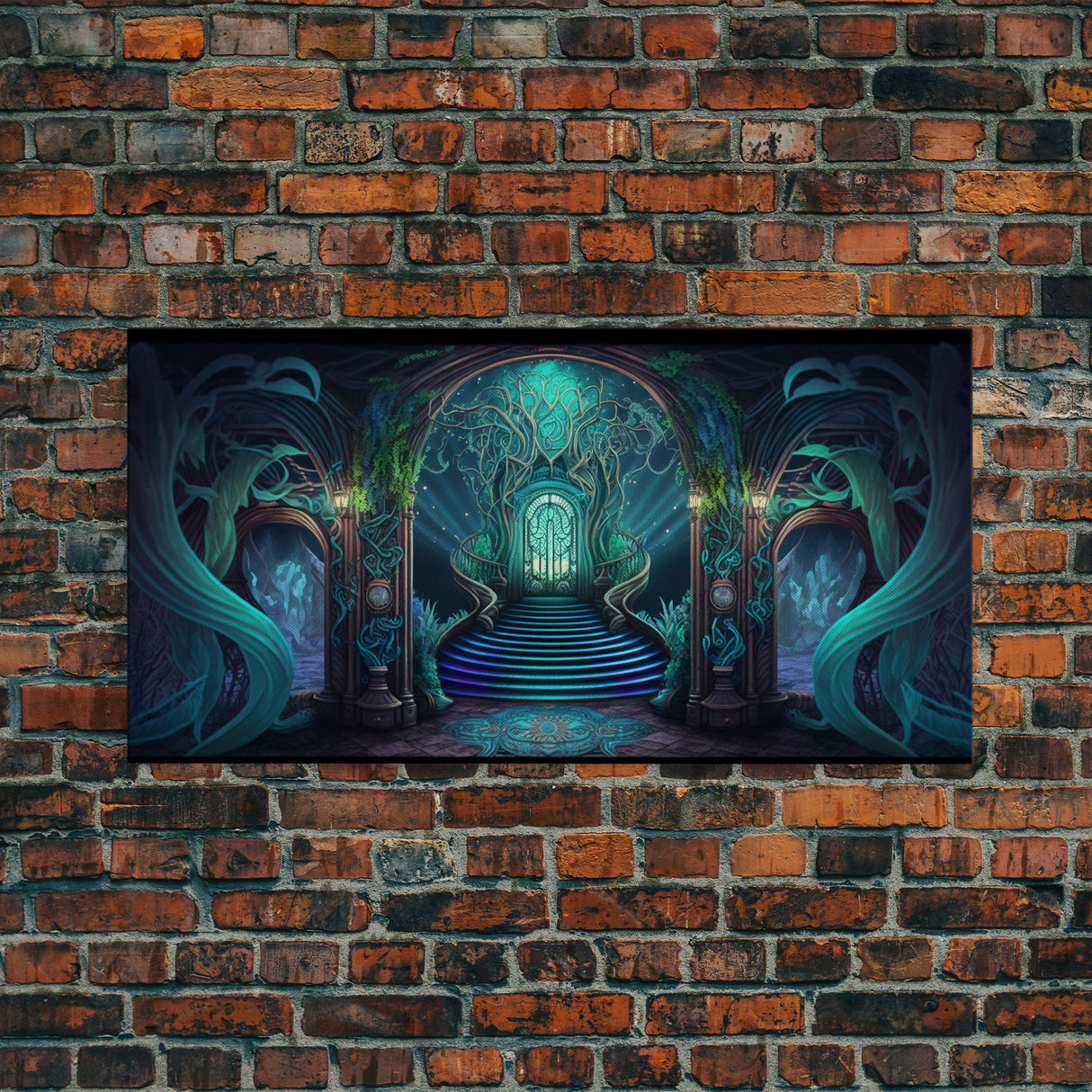 Fantasy wall art, canvas print, magical forest, fantasy landscape art, ready to hang wall art