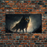 The Great Wolf Fenrir, Framed Canvas Print, Norse Mythology, Fantasy Art