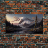 Mountain Canvas Print Wall Art, Mountain Landscape Painting, Mount Rainier, Washington Mountains, Travel  Art, Watercolor Painting
