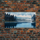 Blue Lake Art | Framed Canvas Print | Blue Lake Painting | Lake House Decor | Guest Room Landscape Painting | Waldo Lake Painting