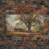 Abandoned House Wall Decor, Rural Wall Decor, Old Farm House Wall Decor, Panoramic Wall Decor, Canvas Print, Wall Art, Framed Canvas Art