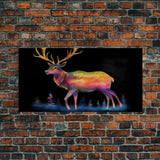 Abstract Stag Wall Art, Animal Art Print, Colorful Art, Watercolor Wall Art, Panoramic Wall Decor, Canvas Print, Wall Art, Framed Canvas Art