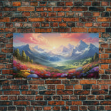 Mountain Painting Canvas Print, Colorful Art, Mountain Art, Landscape Painting, Mountain Wall Art, Nature Painting, Mountain Art Print