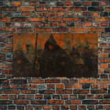 The Cult, Framed Canvas Print, Horror Prints, Halloween Art Print, Dark Academia, Spooky Halloween Art