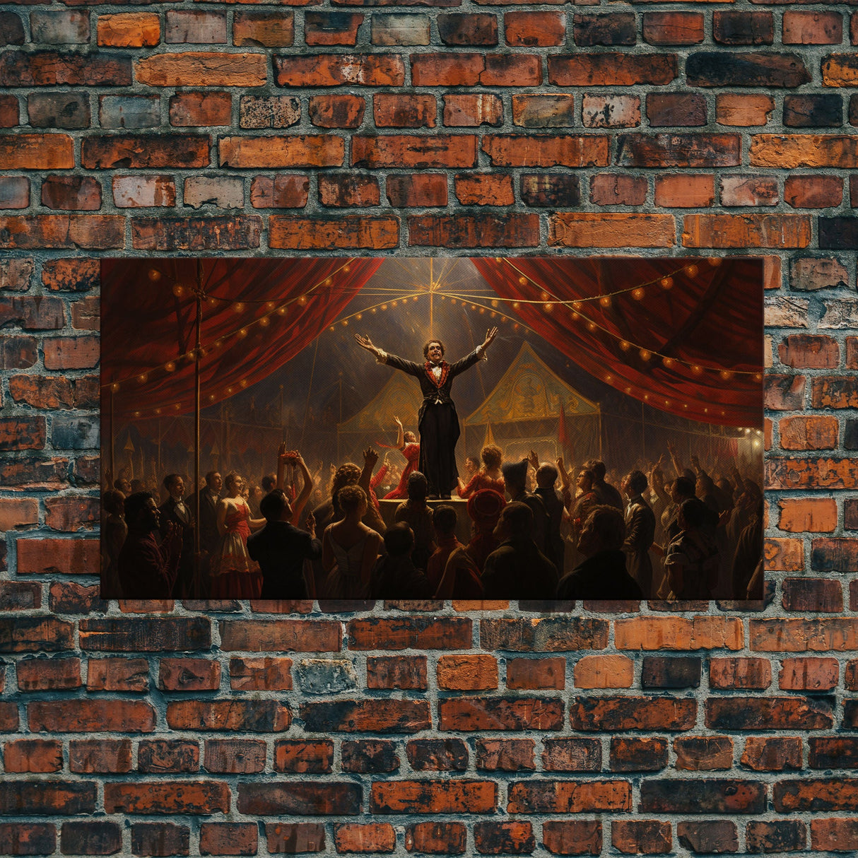The Cursed Circus, Unique Halloween Art, Framed Canvas Print, Halloween Poster Art, Horror Prints
