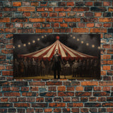 The Cursed Circus, Unique Halloween Art, Framed Canvas Print, Halloween Poster Art, Horror Prints, Victorian Oil Painting, Halloween Decor