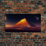 Pyramid Wall Art, Sands of Egypt, Ready To Hang Canvas Print, Framed Wall Art