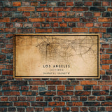 Los Angeles Vintage Map Print | Los Angeles Map | California Map Art | Los Angeles City Road Map Poster | Distressed / Retro LA Street Art