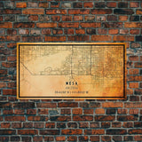 Mesa Arizona United States map print poster or Framed canvas | Arizona United States road map print poster canvas, distressed map art