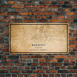 Budapest Hungary map print poster or framed canvas, Budapest map print poster canvas, Budapest map print poster canvas, Vintage Travel Art