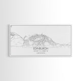 Edinburgh Street Map, Scotland Map, Map Art, Minimalist Art, Wall Art, Canvas Art, Travel Wall Art, Husband Gift, Office Décor For Men