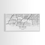 Elk Grove Street Map, California Map, Map Art, Minimalist Art, Wall Art, Canvas Art, Trendy Décor, Gift For Friend, Couple Wall Décor