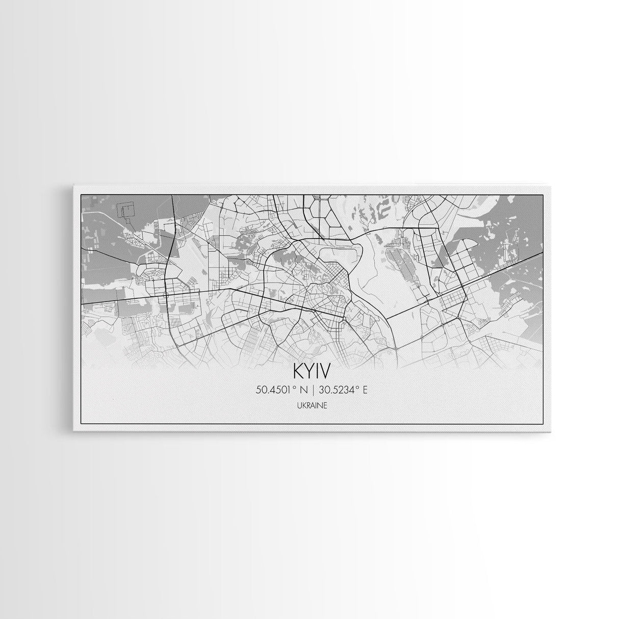 Kyiv City Map, Ukraine Map, Map Art, Modern Art, Wall Art, Canvas Art, Travel Wall Art, European Wall Print, New Home Gift, College Room Art