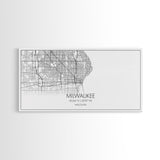 Milwaukee City Map, Wisconsin Map, Map Art, Minimalist Wall Art, Wall Art, Canvas Art, Country Home Art, Girl Room Décor, College Décor