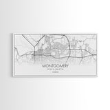 Montgomery City Map, Alabama Map, Map Art, Minimalist Wall Art, Wall Art, Canvas Art, Farmhouse Wall Art, Girlfriend Gift, Teen Room, Office